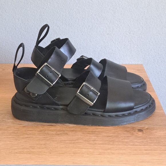 Dr. Martens Shoes - Dr. Martens Gryphon Gladiator Sandals Black Leather Doc Womens 8 39